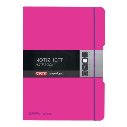 Notizheft flex A4 liniert+kariert pink 2x40 Blatt PP Herlitz 11361474 Produktbild Additional View 2 L