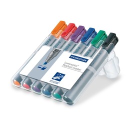 Flipchartmarker Lumocolor 356B Etui 2-5mm Keilspitze sortiert Staedtler 356BWP6 (PACK=6 STÜCK) Produktbild