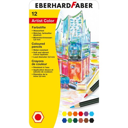 Farbstifte Artist Color Metalletui farbig sortiert Eberhard Faber 516112 (ETUI=12 STÜCK) Produktbild Front View L