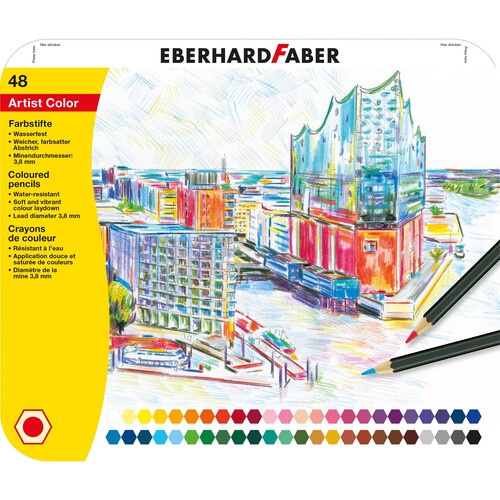 Farbstifte Artist Color Metalletui farbig sortiert Eberhard Faber 516148 (ETUI=48 STÜCK) Produktbild Front View L