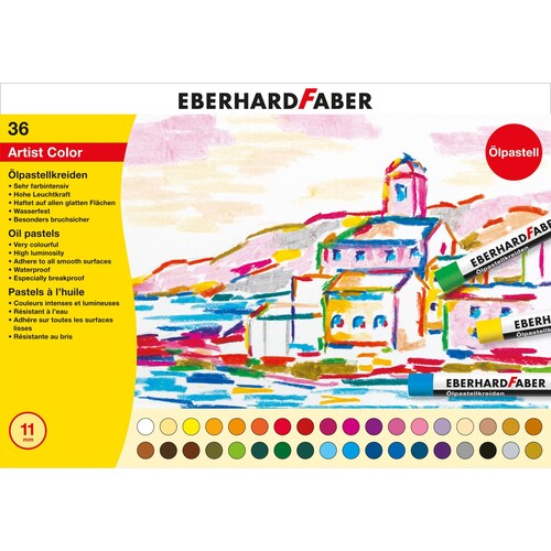 Öl-Pastellkreiden Kartonetui farbig sortiert Eberhard Faber 522036 (ETUI=36 STÜCK) Produktbild Front View L