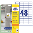 Etiketten Inkjet+Laser+Kopier 45,7x21,2mm auf A4 Bögen weiß Papier stark haftend Zweckform L7873-20 (PACK=960 STÜCK) Produktbild
