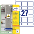 Etiketten Inkjet+Laser+Kopier 63,5x29,6mm auf A4 Bögen weiß Papier stark haftend Zweckform L7874-20 (PACK=540 STÜCK) Produktbild