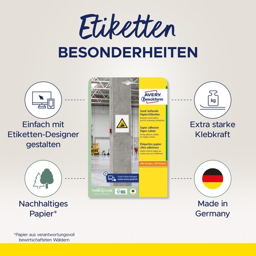 Etiketten Inkjet+Laser+Kopier 105x148mm auf A4 Bögen weiß Papier stark haftend Zweckform L7876-20 (PACK=80 STÜCK) Produktbild Additional View 3 L