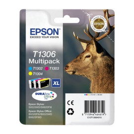 Tintenpatrone T1306 für Epson SX525WD SX620FW 30,3ml Multipack 3-farbig (c/m/y) Epson T130640 (PACK=3 STÜCK) Produktbild