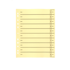 Trennblätter mit abschneidbaren Taben A4 240x300mm gelb vollfarbig Karton BestStandard (PACK=100 STÜCK) Produktbild