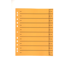 Trennblätter mit abschneidbaren Taben A4 240x300mm orange vollfarbig Karton BestStandard (PACK=100 STÜCK) Produktbild