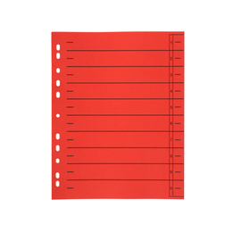Trennblätter mit abschneidbaren Taben A4 240x300mm rot vollfarbig Karton BestStandard (PACK=100 STÜCK) Produktbild