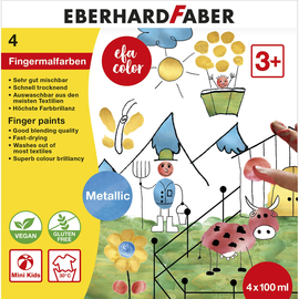 Fingermalfarben EFA Color Metallic 4x100ml farbig sortiert auswaschbar Eberhard Faber 578802 Produktbild