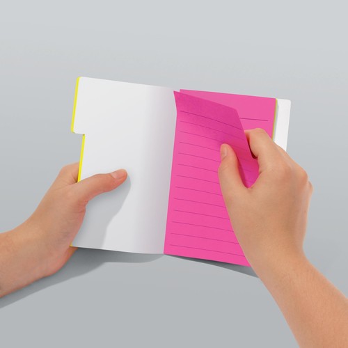 Haftmarker Tab 98x148mm mit großem Notizfeld 3 Farben sortiert Sigel HN206 (PACK=42 STÜCK) Produktbild Additional View 1 L