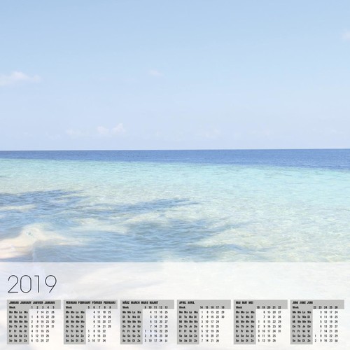 Schreibunterlage Beach mit 3-Jahres Kalender 41x59,5cm 30Blatt Papier Sigel HO470 Produktbild Additional View 2 L