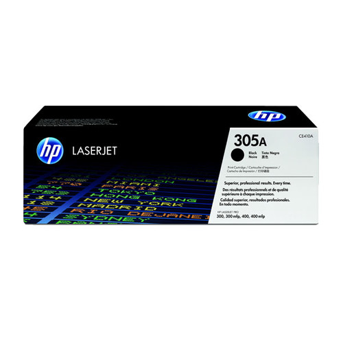 Toner 305A für HP Laserjet Pro 300/400 Color Serie 2090 Seiten schwarz HP CE410A Produktbild Front View L