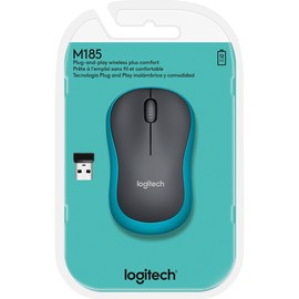 Wireless Optical Mouse M185 3 Tasten blau Logitech 910-002239 Produktbild