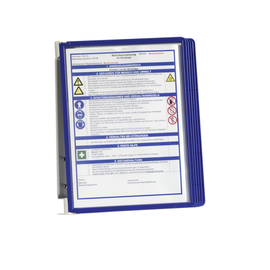 Sichttafelwandhalter VARIO Wall 5 A4 + 5 Sichttafeln dunkelblau Durable 5551-07 (SET=5 STÜCK) Produktbild