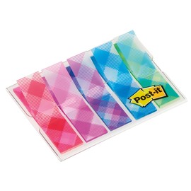 Haftstreifen Post-it Index Mini Gingham Collection durchgefärbt 11,9x43,2mm 5 Farben 3M 684-PLD5 (PACK=5x20 STÜCK) Produktbild