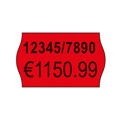 Auszeichnungsetiketten permanent 26x16mm 2-zeilig rot Zweckform RPLP 1626 (PACK=12000 ETIKETTEN) Produktbild Additional View 1 L