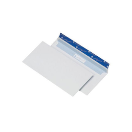 Briefumschlag CYGNUS ohne Fenster DIN lang+ 114x229mm mit Haftklebung 100g weiß mit blauem Innendruck FSC (PACK=500 STÜCK) Produktbild