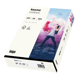 Kopierpapier tecno colors 01 A4 160g naturweiß Pastellfarben ECF FSC EU-Ecolabel (PACK=250 BLATT) Produktbild