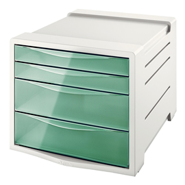 Schubladenboxen Colour'Ice 4 Schübe 285x245x365mm transparent grün Kunstoff Esselte 626285 Produktbild