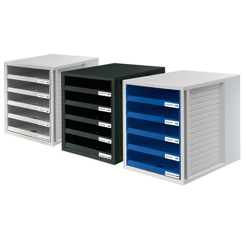 Schubladenbox 5 Schübe offen 275x330x320mm blau Kunststoff HAN 1401-14 Produktbild Additional View 1 L