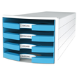 Schubladenbox IMPULS 4 Schübe offen 294x235x368mm Gehäuse weiß Schübe Trend hellblau HAN 1013-54 Produktbild