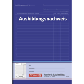 Ausbildungsnachweisbuch für wöchentliche Eintragungen 1 Woche/1 Seite A4 28Blatt blau Brunnen 104257001 Produktbild