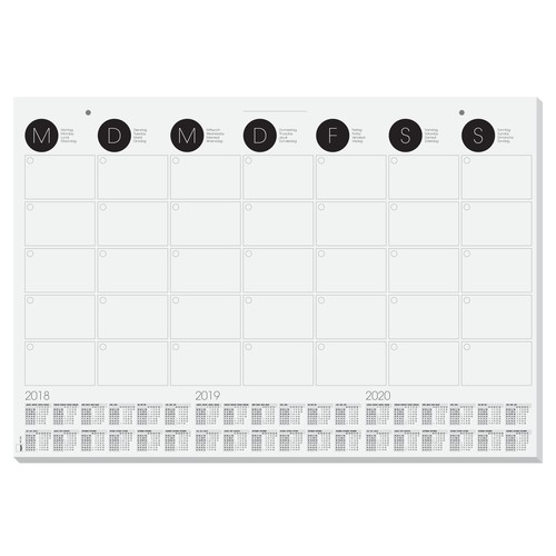 Schreibunterlage mit 3-Jahres Kalender 41x59,5cm 12Blatt Papier Sigel HO550 Produktbild