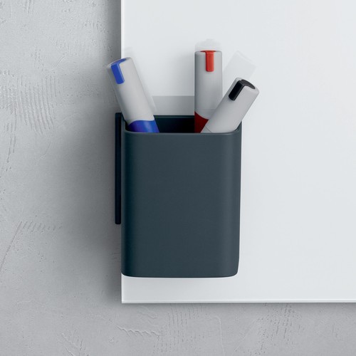 Stifteköcher S artverum 75x94x51mm magnethaftend anthrazit Sigel GL801 Produktbild Additional View 4 L