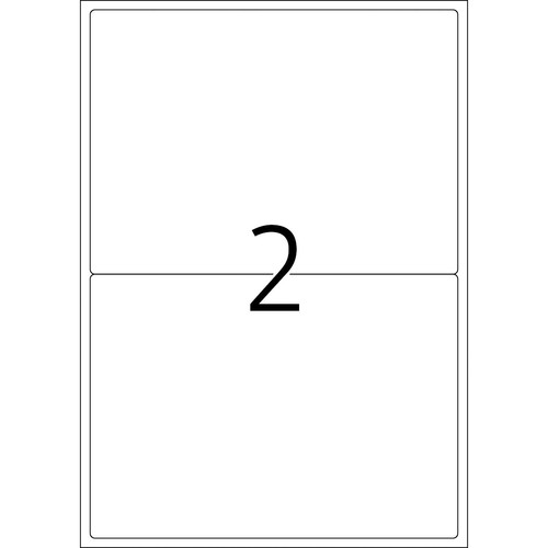 Namens-Etiketten Laser+Kopier 199,6x143,5mm auf A4 Bögen weiß gut ablösbar Acetatseide Herma 4519 (PACK=40 STÜCK) Produktbild Additional View 2 L