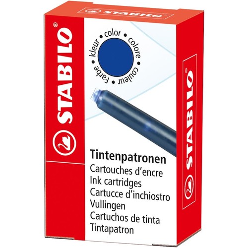 Tintenpatrone für beYou! Füller und Tintenroller blau löschbar Stabilo 5/0-041 (PACK=6 STÜCK) Produktbild