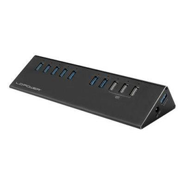 LC-Power LC-HUB-ALU-2B-10 - Hub - 7 x SuperSpeed USB 3.0 + 3 x SuperSpeed USB 3.0 (laden) Produktbild