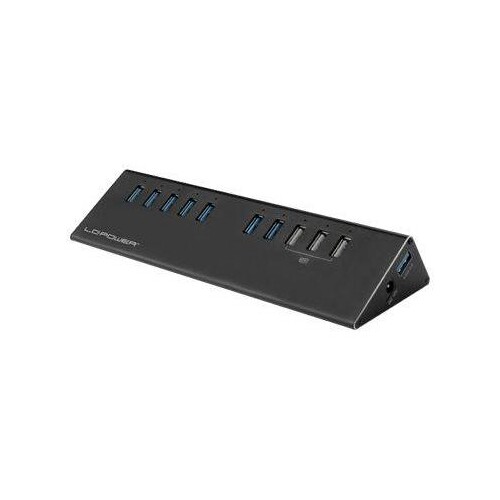 LC-Power LC-HUB-ALU-2B-10 - Hub - 7 x SuperSpeed USB 3.0 + 3 x SuperSpeed USB 3.0 (laden) Produktbild