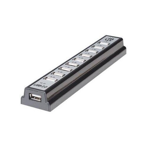 Manhattan USB-A 10-Port Desktop Hub, 10x USB-A Ports, 480 Mbps (USB 2.0) Produktbild