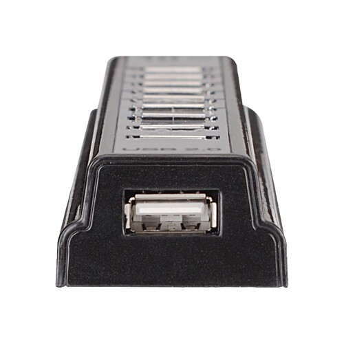 Manhattan USB-A 10-Port Desktop Hub, 10x USB-A Ports, 480 Mbps (USB 2.0) Produktbild Additional View 3 L