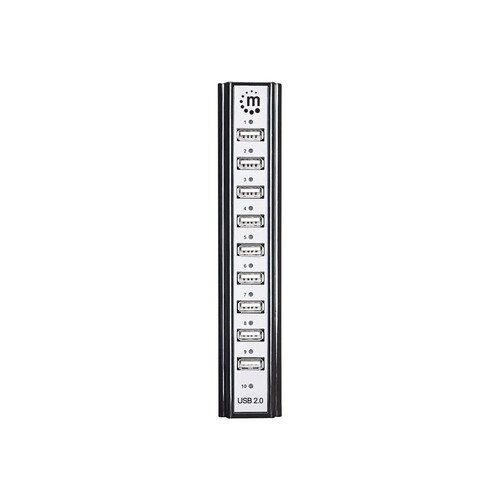 Manhattan USB-A 10-Port Desktop Hub, 10x USB-A Ports, 480 Mbps (USB 2.0) Produktbild Additional View 4 L