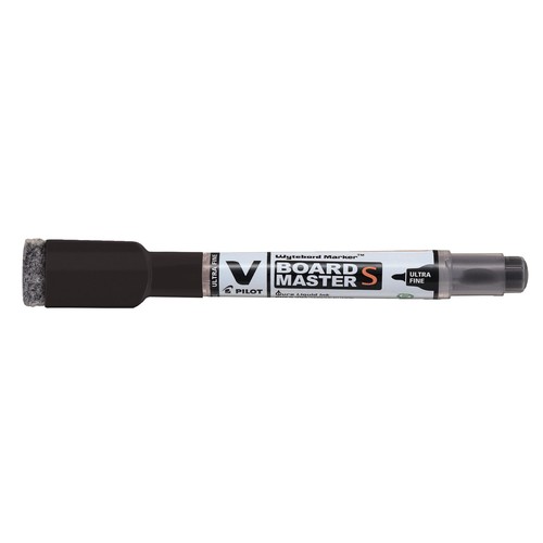 Whiteboardmarker WBME-VS-UF-B-BG V-Board Master S UF schwarz und Wischer Pilot 5086701 (PACK=1 WHITEBOARDMARKER + 1 WISCHER) Produktbild Front View L