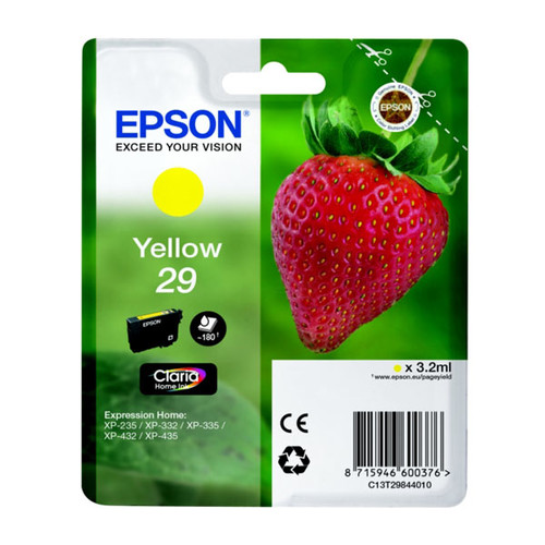 Tintenpatrone 29 für Epson Expression Home XP235/330/430 3,2ml yellow Epson T298440 Produktbild Front View L