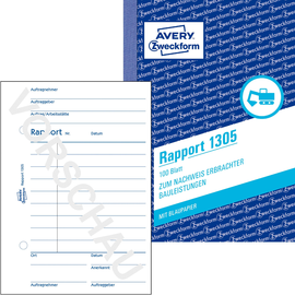 Rapport A6 hoch 100Blatt mit Blaupapier Zweckform 1305 Produktbild