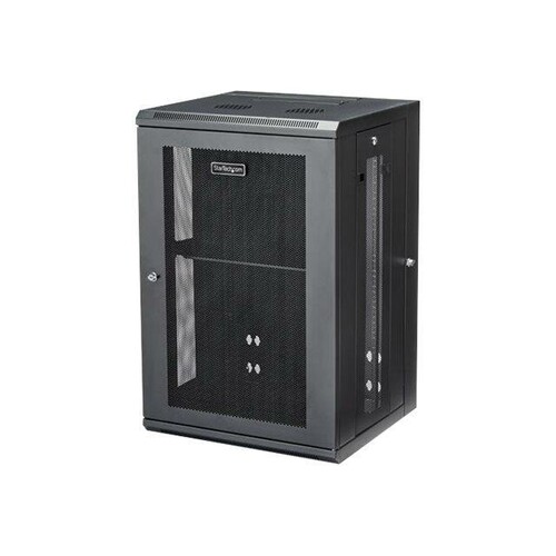 StarTech.com 18U 19" Wall Mount Network Cabinet, 16" Deep Hinged Locking IT Network Switch Depth Enc Produktbild Additional View 1 L
