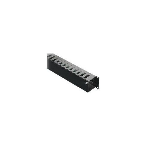 Rittal Rack-Kabelführungsplatte mit Abdeckung - RAL 9005 - 2U - 48.3 cm (19") Produktbild Front View L