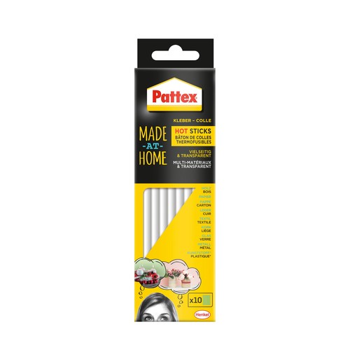 Hot Sticks Klebestifte für Klebepistole Durchmesser 11mm Pattex 9H PMHHS (PACK=10 STÜCK) Produktbild Front View L