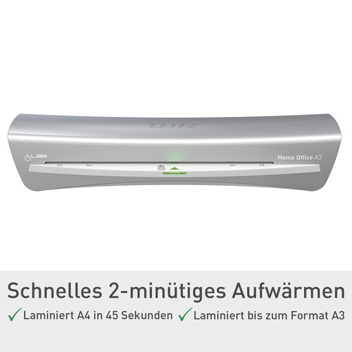 Laminiergerät iLam Home Office bis A3 bis 125µ grau Leitz 7440-00-89 Produktbild Additional View 2 L
