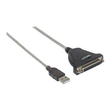 Manhattan USB-A to Parallel Printer DB25 Converter Cable, 1.8m, Male to Female, 1.2Mbps, IEEE 1284, Produktbild Additional View 1 S