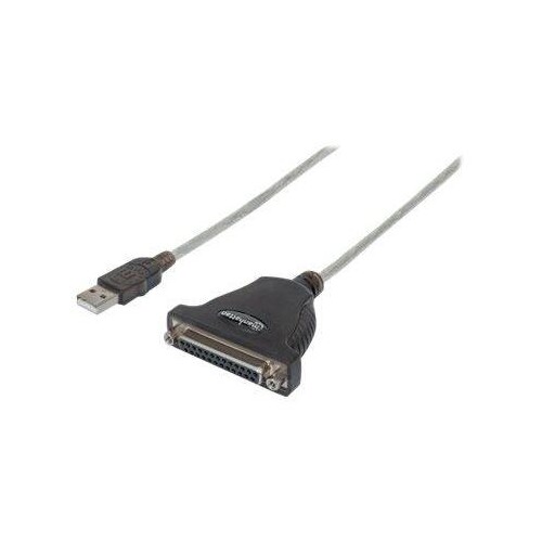 Manhattan USB-A to Parallel Printer DB25 Converter Cable, 1.8m, Male to Female, 1.2Mbps, IEEE 1284, Produktbild Additional View 2 L