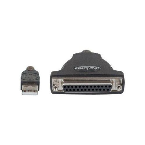 Manhattan USB-A to Parallel Printer DB25 Converter Cable, 1.8m, Male to Female, 1.2Mbps, IEEE 1284, Produktbild Additional View 3 L