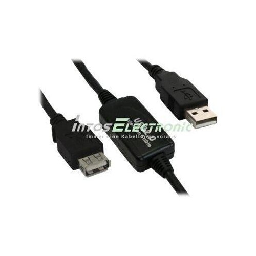 InLine USB 2.0 Aktiv-Verl. - mit Signalverstärkung "Repeater" - ST A / BU A - 10m Produktbild