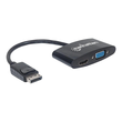 Manhattan DisplayPort 1.2 to HDMI and VGA Adapter Cable, 2-in-1, Male to Female, Black, HDMI 4K@30Hz Produktbild Additional View 2 S