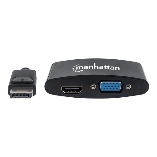 Manhattan DisplayPort 1.2 to HDMI and VGA Adapter Cable, 2-in-1, Male to Female, Black, HDMI 4K@30Hz Produktbild Additional View 3 L