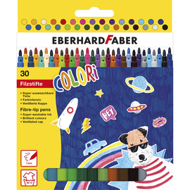 Fasermaler mit feiner Spitze Kartonetui farbig sortiert Eberhard Faber 551130 (PACK=30 STÜCK) Produktbild