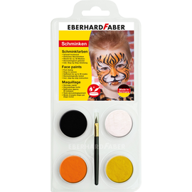 Schminkfarben Set Tiger Farbe und Pinsel Eberhard Faber 579013 (PACK = 4 FARBEN + 1 PINSEL) Produktbild